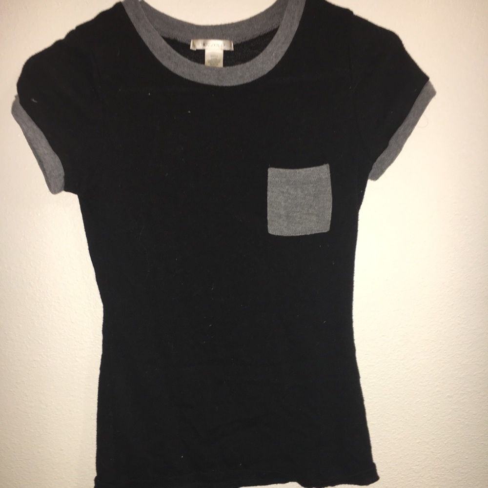 Simple black top with grey accents